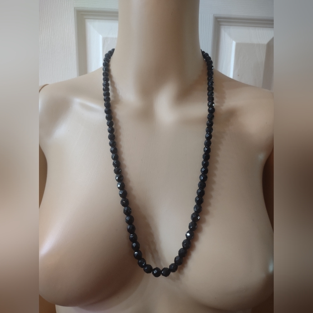 12 inch black beaded necklace